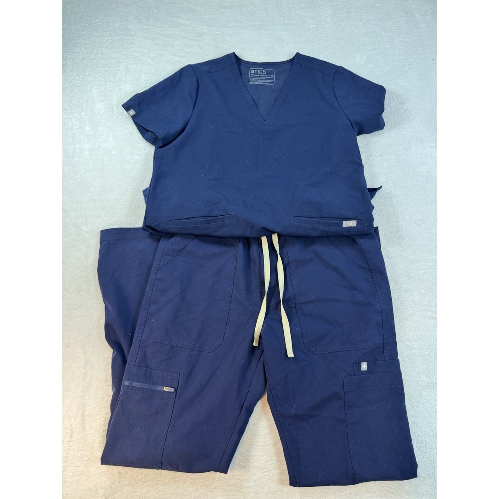 Figs Women's Boot Cut Scrub Set in Navy Blue